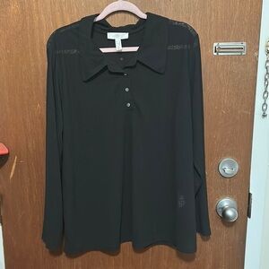 Additionelle Sheer Collared Long Sleeve